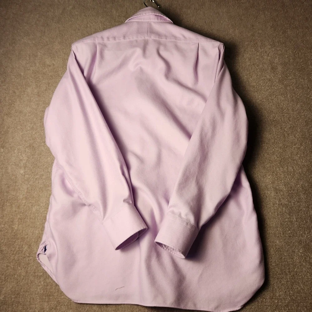 Polo Ralph Lauren Mens‎ Dress Shirt Lavender Pink Spread Collar Neck 15